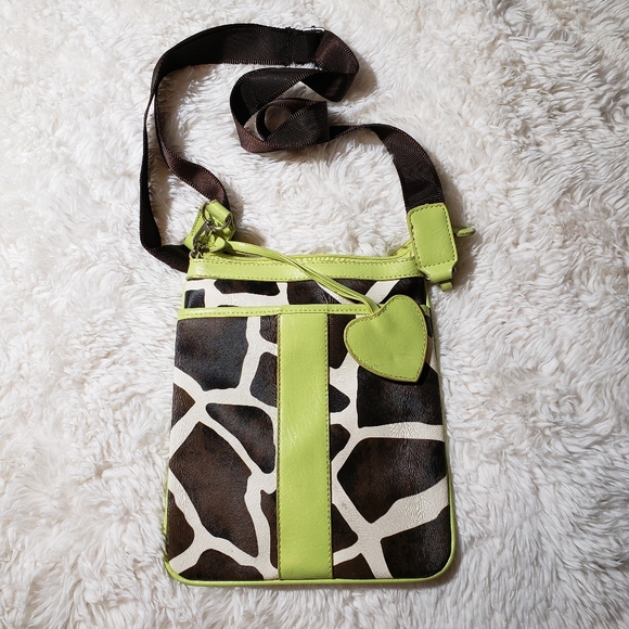 None Bags Cow Print Lime Green Crossbody Purse Bag Zip Poshmark
